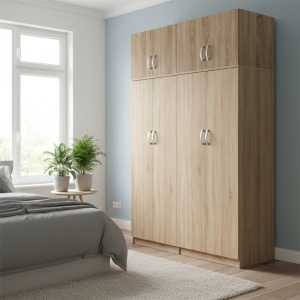 Dulap cu 4 usi, Athos I, V6, Stejar, 160x42x240 cm