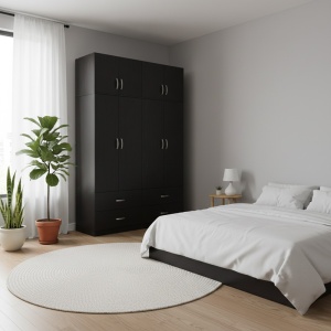 Dulap cu 4 usi, Athos, V8, Wenge, 160x42x240 cm