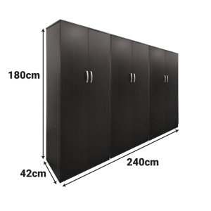 Dulap cu 6 usi, Athos, V2, Wenge, 240x42x180 cm - Img 4