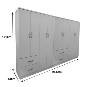 Dulap cu 8 usi, Athos, V12, Alb, 241x42x180 cm - Img 4