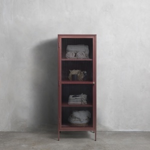 Dulap cu vitrina BRONCO, Rosu, 40x160x58 cm - Img 3