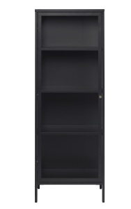 Dulap cu vitrina CARMEL, Negru, 40x160x58 cm