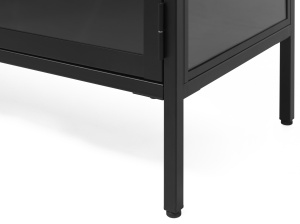 Dulap cu vitrina CARMEL, Negru, 40x160x58 cm - Img 4
