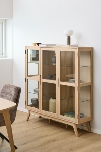 Dulap cu vitrina Marte, Alb, 148x140x40 cm - Img 2