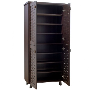 Dulap De Depozitare Pantofi Mantam Cu 4 Uși Pentru 24 Perechi De Pantofi Culoare Nuc 78x40x170,5 cm - Img 4