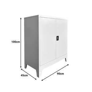 Dulap fiset din metal Armon Gri deschis 90x45x100 cm - Img 5