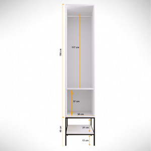 Dulap Martin 1 - Alb, Negru, Gold - Img 10