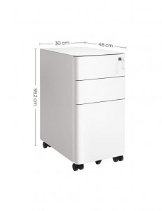 Dulap mobil cu incuietoare, Songmics, Alb, OFC030W01, 30 x 46 x 59 cm - Img 5