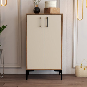 Dulap Pantofi Prag - Walnut, Crem - Img 2