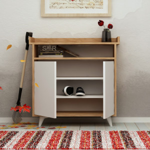 Dulap Pantofi Springa Oak-Alb - Img 2