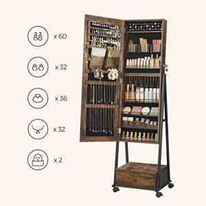 Dulap pentru bijuterii, Songmics, Antic, 41.5x37x152.5 cm - Img 3