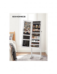 Dulap pentru depozitare bijuterii si oglinda, Songmics, UJJC002W01, Plastic - Img 3