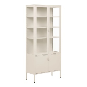 Dulap vitrina Brisbane, Alb pal, 35x80x180 cm - Img 4