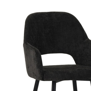 Fotoliu Factols material textil negru si picioare din metal negru 53x61x84 cm - Img 6