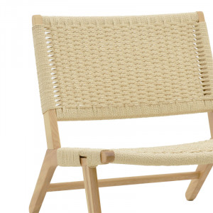 Fotoliu Filippo lemn de fag culoare lemn natural - franghie culoare lemn naturala 68x69x74cm - Img 6