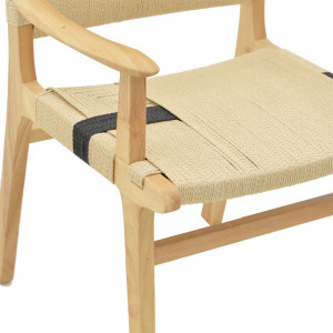 Fotoliu Olivier lemn de fag culoare lemn natural cu funie culoare lemn naturala si negru 62x60x85cm - Img 5