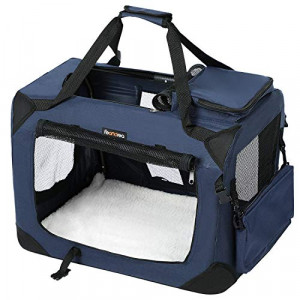 Geanta de transport animale, Feandrea, Albastru-Negru, 70.0x52.0x52.0 cm - Img 2