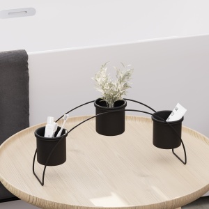 Jardiniera suport metalic decorativ GED-012 Negru 40x20x10 cm - Img 3