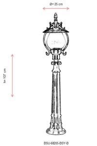 Lampadar de exterior 68205 Negru 107x25 cm - Img 3