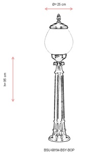 Lampadar de exterior BOP Alb 90x25 cm - Img 3