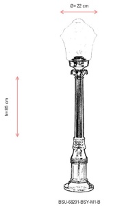 Lampadar de exterior M1B Negru 85x22 cm - Img 3