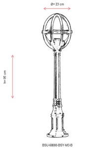 Lampadar de exterior M3B Negru 95x23 cm - Img 3