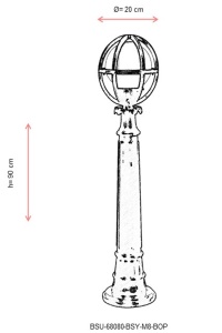 Lampadar de exterior M8BOP Alb 90x20 cm - Img 3