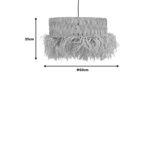 Lustra Annhele din fibre eco culoare naturala 50x50x35+ cm - Img 3