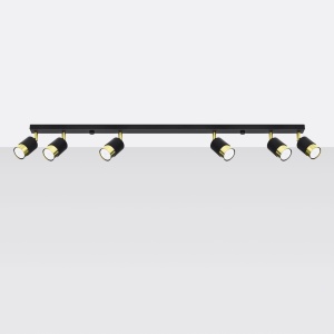 Lustra Nero Auriu 117x5x18 cm - Img 2