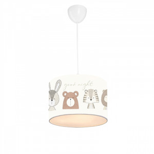 Lustra pentru copii PWL-1095 E27 gri - alb D24x70cm