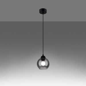 Lustra suspendata Alino Negru 15x15x130 cm - Img 3