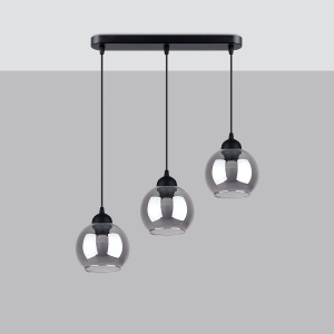 Lustra suspendata Alino Negru 45x15x117 cm - Img 2