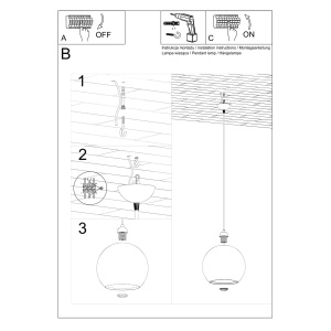 Lustra suspendata Ball Grafit 30x30x120 cm - Img 5