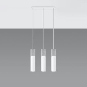 Lustra suspendata Borgio Alb 45x6x90 cm - Img 2