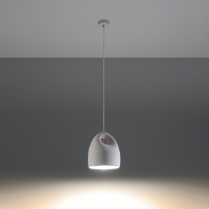 Lustra suspendata Bukano din ceramica Alb 25x25x126 cm - Img 3