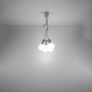 Lustra suspendata Diego Alb 25x25x90 cm - Img 6