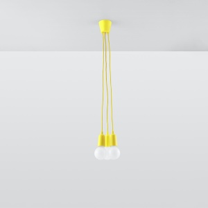Lustra suspendata Diego Galben 15x15x90 cm - Img 2