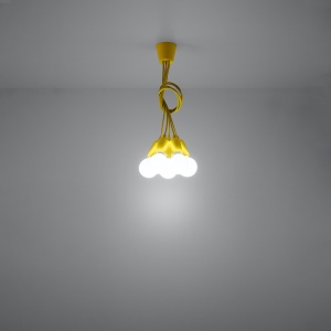 Lustra suspendata Diego Galben 25x25x90 cm - Img 6