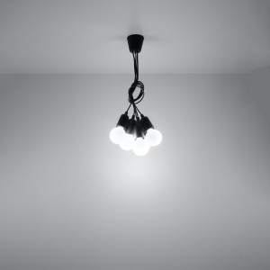 Lustra suspendata Diego Negru 25x25x90 cm - Img 6