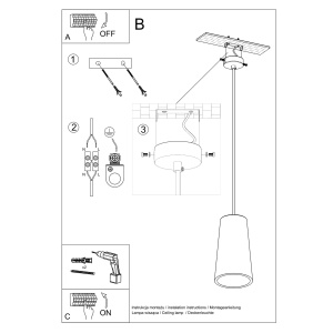 Lustra suspendata Gulcan din ceramica Alb 16x16x128 cm - Img 5