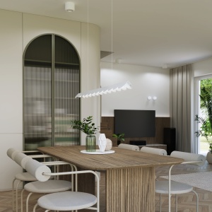 Lustra suspendata LED Biscuit Alb 4000K 131x13x200 cm - Img 14