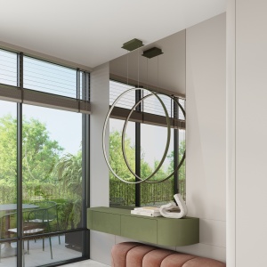 Lustra suspendata LED Rio 78 Olive 3000K 78x16x150 cm - Img 14