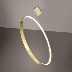 Lustra suspendata LED Rio Auriu lucios 3000K 78x16x150 cm - Img 5