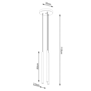 Lustra suspendata Pastelo Auriu 19.5x19.5x115 cm - Img 5