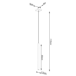 Lustra suspendata Pastelo Auriu 3.5x3.5x120 cm - Img 5