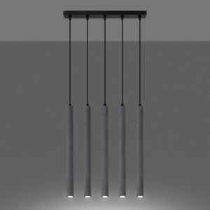 Lustra suspendata Pastelo din beton Gri 25x25x100 cm - Img 3