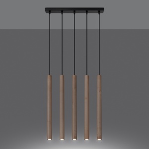 Lustra suspendata Pastelo din lemn, Natural 45x5x103 cm - Img 3
