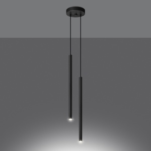 Lustra suspendata Pastelo Negru 15x15x118 cm - Img 3