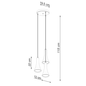 Lustra suspendata Rea din beton Gri 27x27x115 cm - Img 3