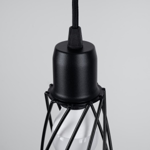 Lustra suspendata Suba Negru 12x12x139 cm - Img 4